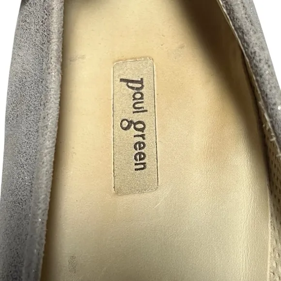 Paul Green Joaquin Leather Espadrille Loafer Silver Black Cap Toe US 7.5 / UK 5