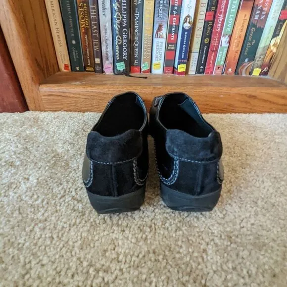 𝅺paul green munchen black leather and suede loafers sz 4.5 UK euc