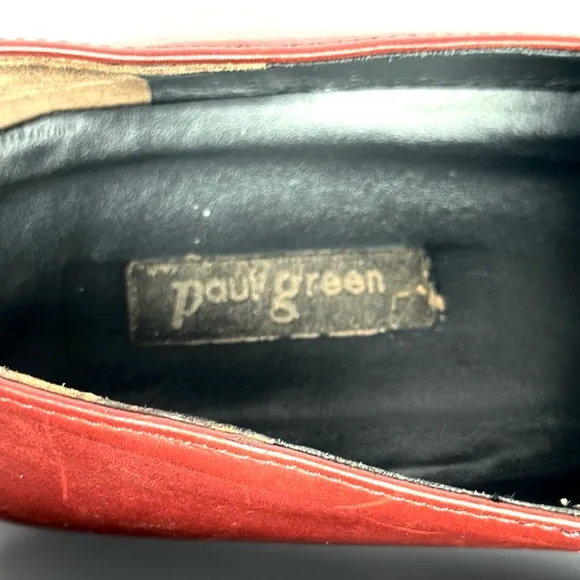 Paul Green Sofia Studded Loafers Maroon Leather size 3,5 US 6
