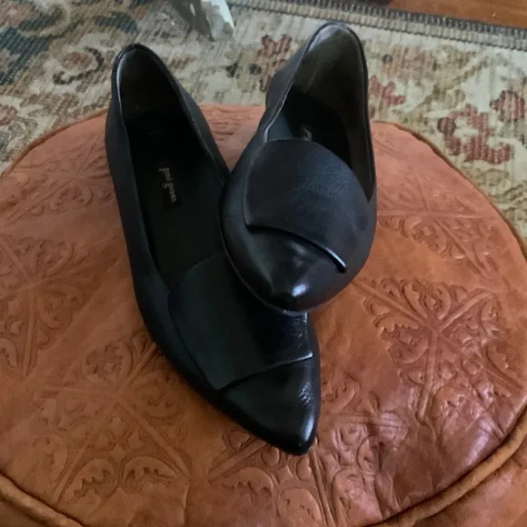 PAUL GREEN Teddy Pointed Toe Flats Shoes 7.5 Black