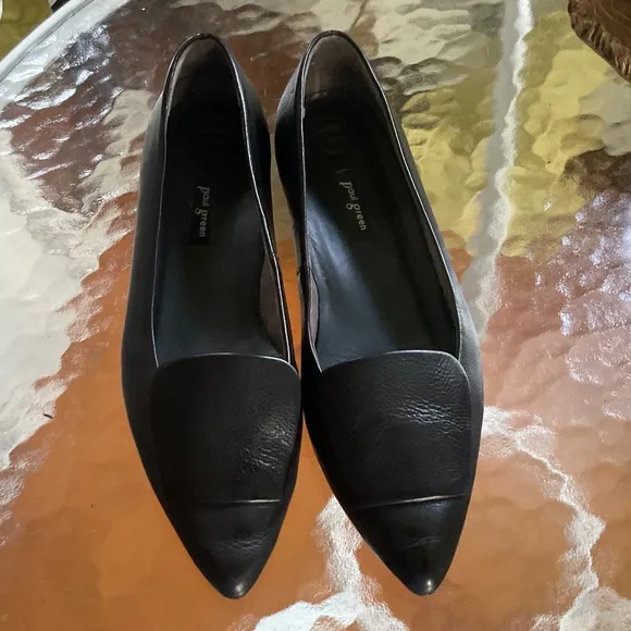 PAUL GREEN Teddy Pointed Toe Flats Shoes 7.5 Black