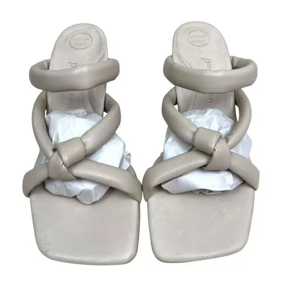 Paul Green Womens Leah Sandals Mules Padded Knotted Square Toe Kitten Heel UK5.5