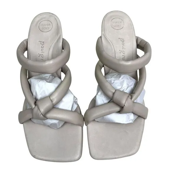 Paul Green Womens Leah Sandals Mules Padded Knotted Square Toe Kitten Heel UK5.5