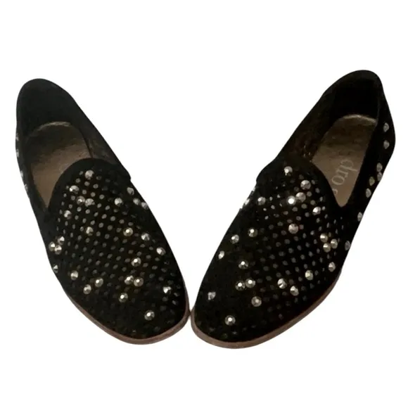 Pedro Garcia Leather Suede Perforated Jeweled Embellished Slip On Loafe…