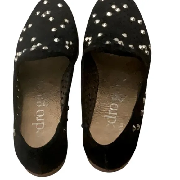 Pedro Garcia Leather Suede Perforated Jeweled Embellished Slip On Loafe…