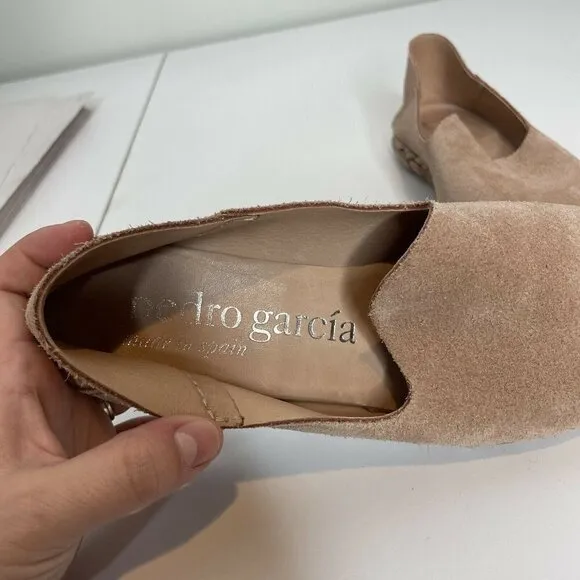 Pedro Garcia Nude Pink Suede Espadrilles Size 37.5