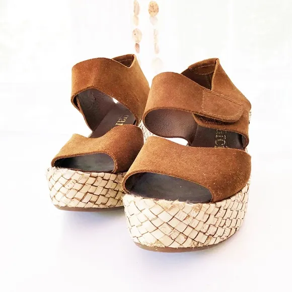 Pedro Garcia Peep Toe Espadrille Wedge_Size 38