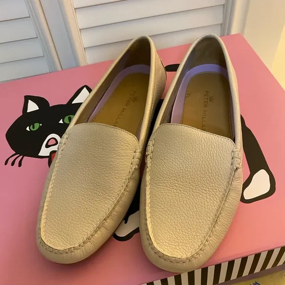 👑Peter Millar Driver Leather Loafers