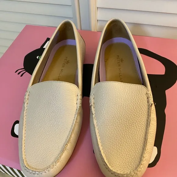 👑Peter Millar Driver Leather Loafers