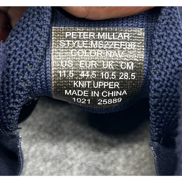 PETER MILLAR Hyperlight Glide Navy Blue Mesh Knit Sneakers MS22EF06 Mens Sz 11.5