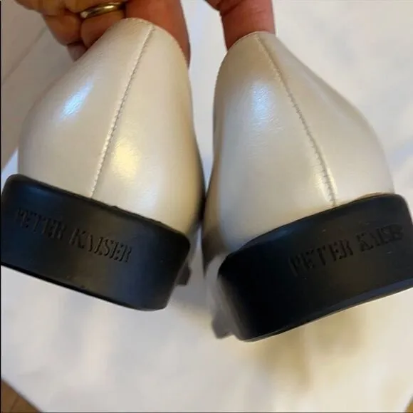 PETER KAISER LEATHER SMALL WEDGE LOAFERS. …