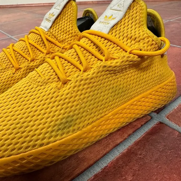 Pharrell x Tennis Hu 'Solid Gold' Mesh Sneakers