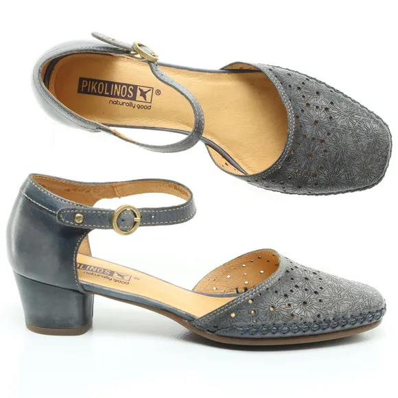 Pikolinos Gomera Leather Flats &amp; Loafers Women EU 37 Blue/Gray