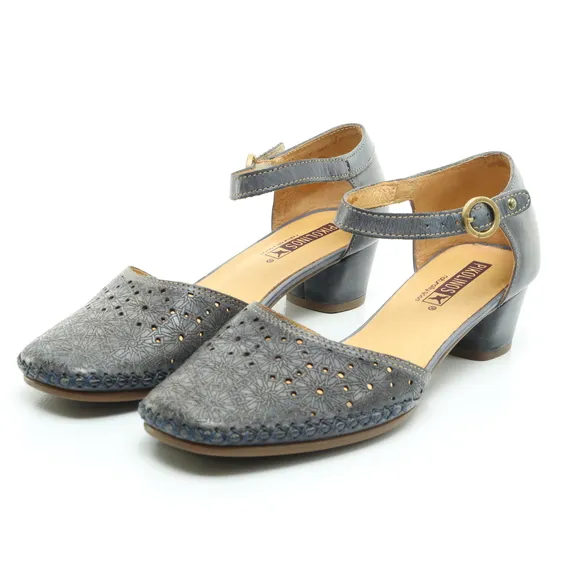 Pikolinos Gomera Leather Flats &amp; Loafers Women EU 37 Blue/Gray