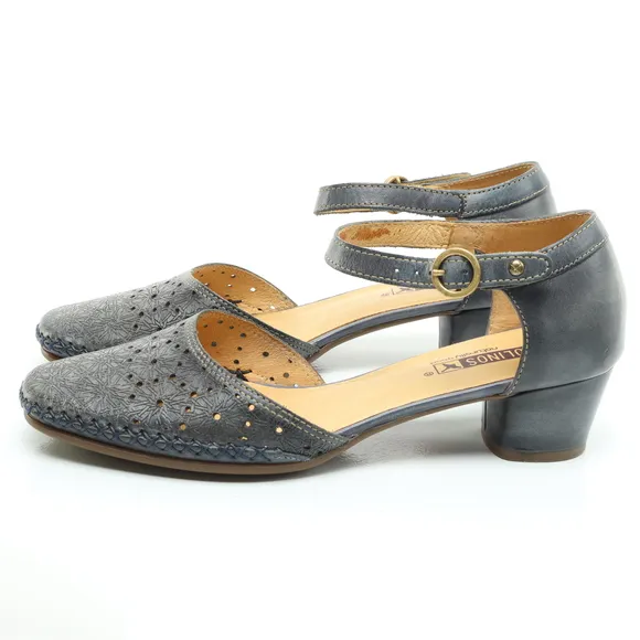 Pikolinos Gomera Leather Flats &amp; Loafers Women EU 37 Blue/Gray