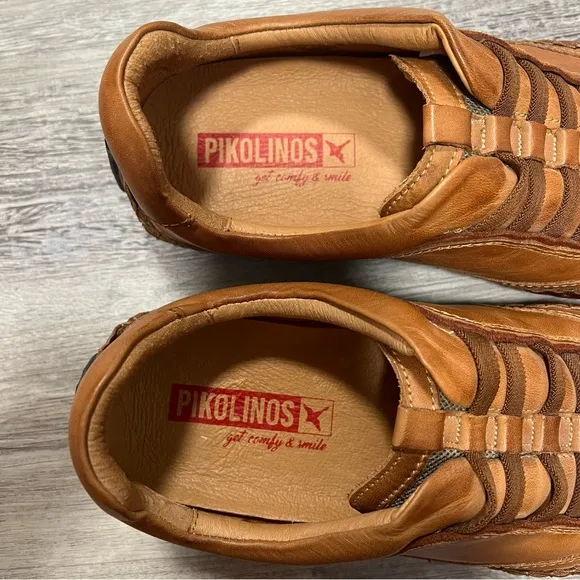 PIKOLINOS Tan Leather Drivers Loafers with Moccasin Design Slip On  Size 10