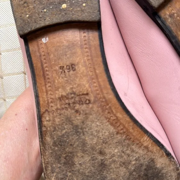 Pink Gucci Leather Loafers