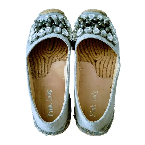 Pink ladg Crystal Espadrilles