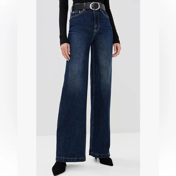 Pistola Lana High Rise Ultra Wide Jeans | Size 27 | Dark Wash