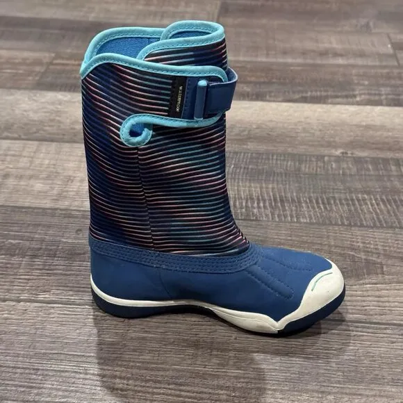 Plae Thandi WP Boots Toddler Blue Nubuck Mix Leather Waterproof Pull On Size 10