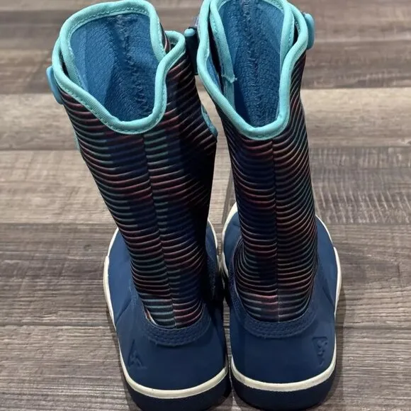 Plae Thandi WP Boots Toddler Blue Nubuck Mix Leather Waterproof Pull On Size 10