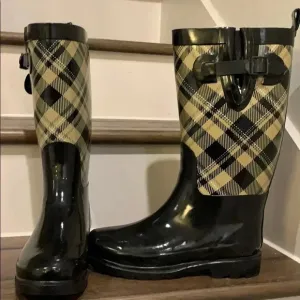 Plaid Rubber Rain Boots Waterproof Nrw