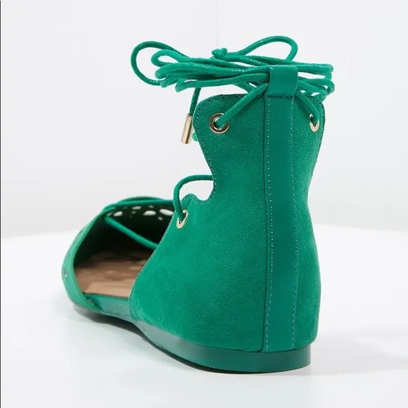 Pointed Toe Lace Up Ballet Flats
