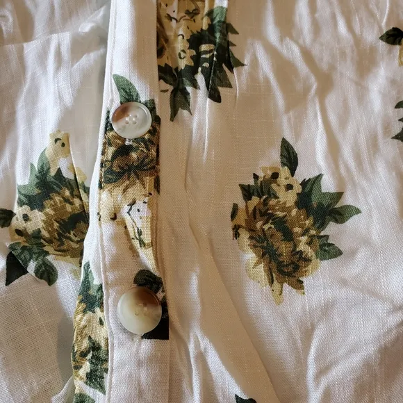POLAGRAM Off White Floral Tiered Midi Dress