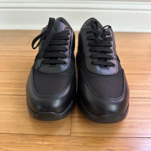 Pollini Leather Black Casual Sneackers Size 42/9.5