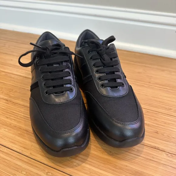Pollini Leather Black Casual Sneackers Size 42/9.5