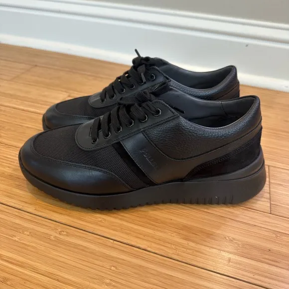 Pollini Leather Black Casual Sneackers Size 42/9.5