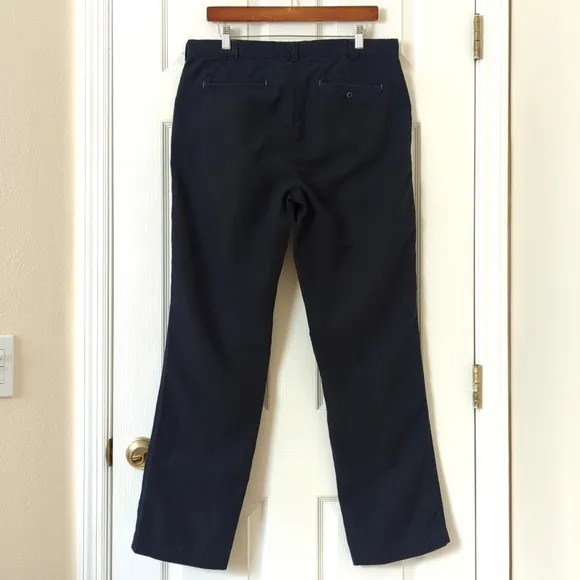 Polo Ralph Lauren 90's Vintage Preppy Suffield Fit Linen Blend Pants Navy 35/32