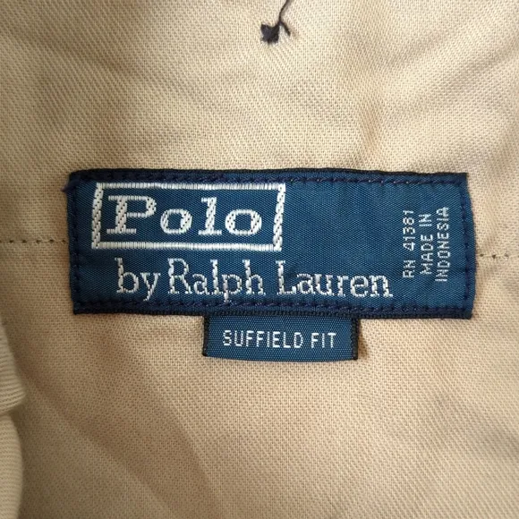 Polo Ralph Lauren 90's Vintage Preppy Suffield Fit Linen Blend Pants Navy 35/32
