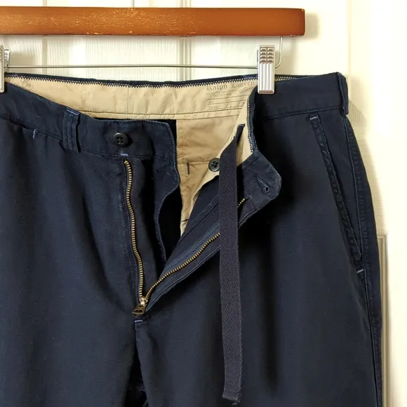 Polo Ralph Lauren 90's Vintage Preppy Suffield Fit Linen Blend Pants Navy 35/32