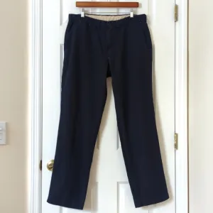 Polo Ralph Lauren 90's Vintage Preppy Suffield Fit Linen Blend Pants Navy 35/32