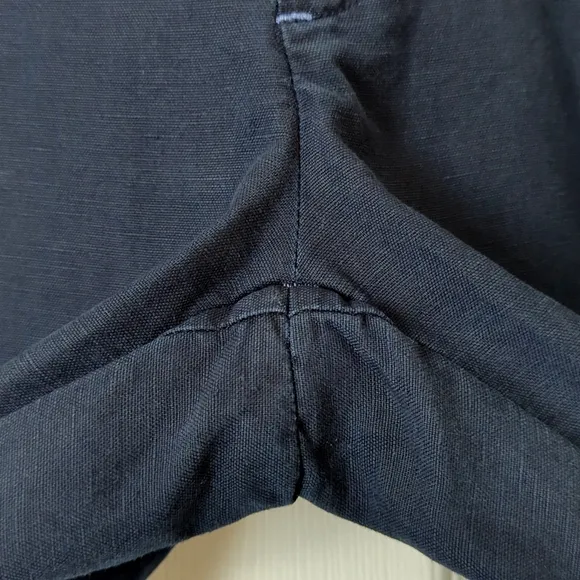 Polo Ralph Lauren 90's Vintage Preppy Suffield Fit Linen Blend Pants Navy 35/32