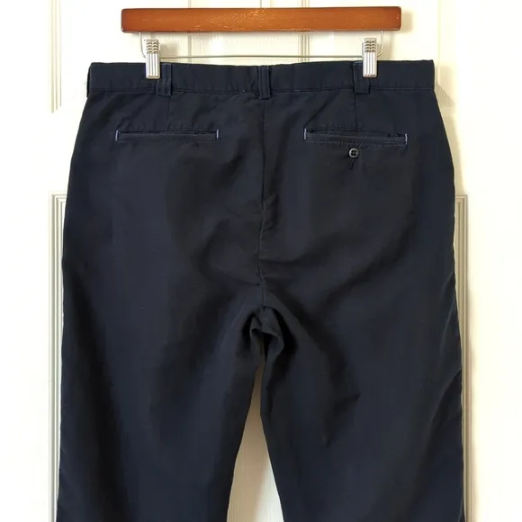 Polo Ralph Lauren 90's Vintage Preppy Suffield Fit Linen Blend Pants Navy 35/32