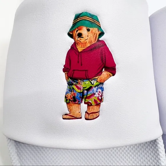 POLO Ralph Lauren CAYSON BEACH BEAR POOL SLIDES WHITE