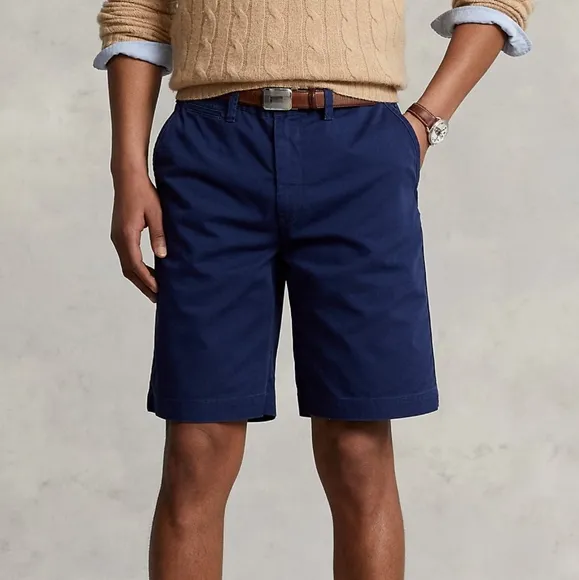 Polo Ralph Lauren Classic Relaxed Fit Flat Front Chino Shorts Newport Navy 33