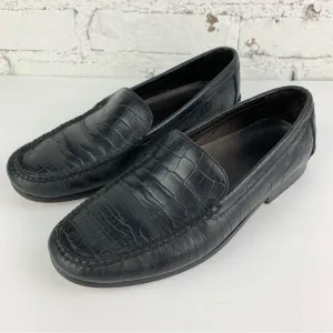 Polo Ralph Lauren Croc Alligator Leather Loafers Black 10D