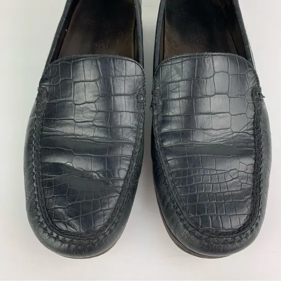 Polo Ralph Lauren Croc Alligator Leather Loafers Black 10D