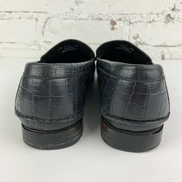 Polo Ralph Lauren Croc Alligator Leather Loafers Black 10D