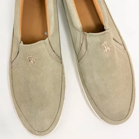 Polo Ralph Lauren ELBERT Tan Suede Leather Slip On Deck Boat Loafers