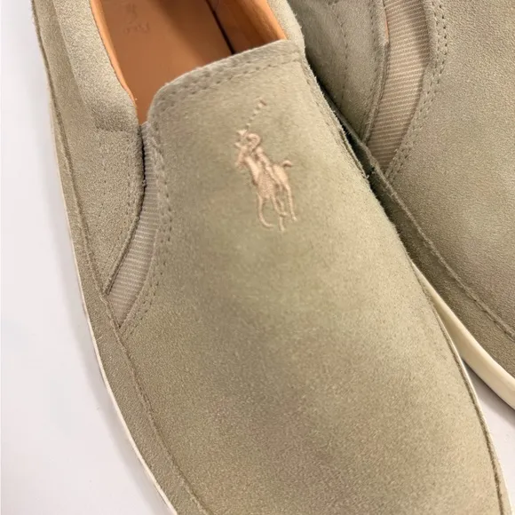 Polo Ralph Lauren ELBERT Tan Suede Leather Slip On Deck Boat Loafers