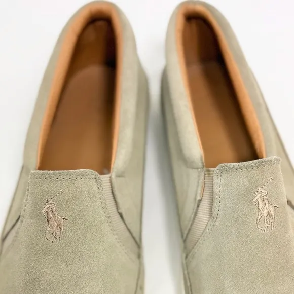 Polo Ralph Lauren ELBERT Tan Suede Leather Slip On Deck Boat Loafers