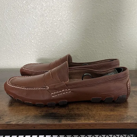 Polo Ralph Lauren Men's Arkley Driver Penny Loafers Men Size 12 D Brown Leather