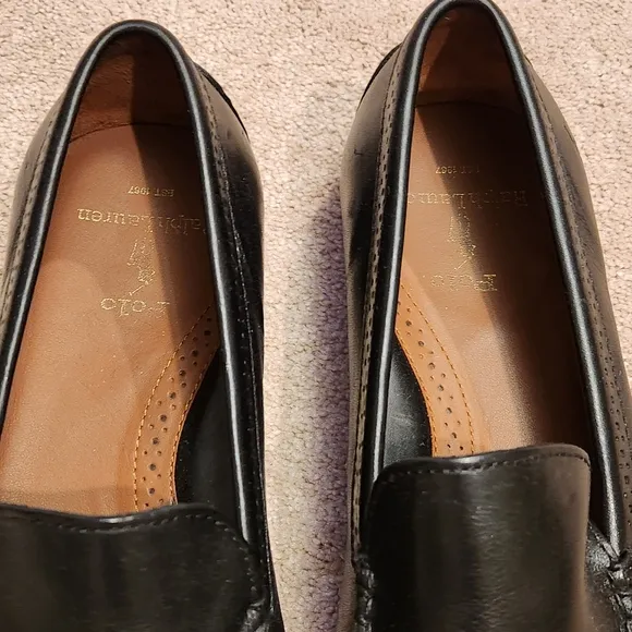 Polo Ralph Lauren Redden leather black loafers size 10D