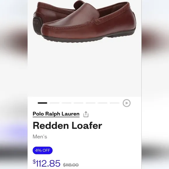 Polo Ralph Lauren Redden leather black loafers size 10D