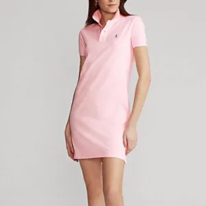 Polo Ralph Lauren Soft Pink Cotton Mesh Mini Dress