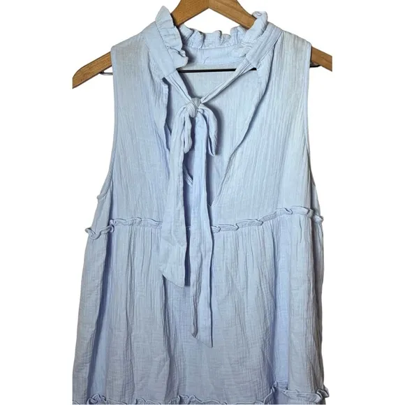 Pomander Place Blue Lightweight‎ Gauze Morgan Dress XS